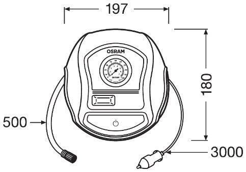 Compresor auto 12v 120 w cu afisaj analogic tyreinflate 200 osram