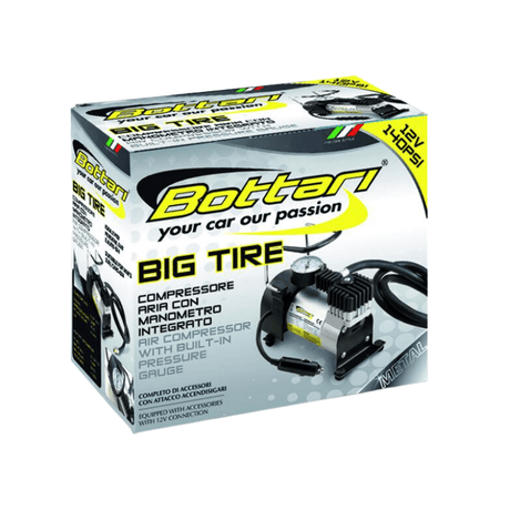 Compresor auto Bottari Big-Tire portabil cu manometru umflare anvelope