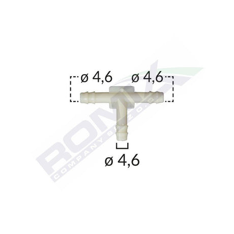 Conector furtun teu universal 4.6mm - alb set 10 buc