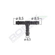 Conector furtun teu universal 8.5mm - negru set 5 buc