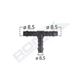 Conector furtun teu universal 8.5mm - negru set 5 buc