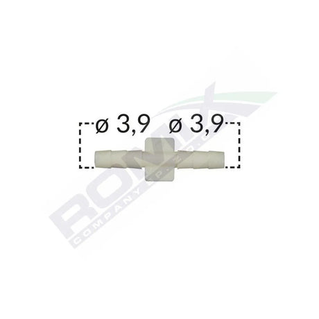 Conector liniar furtun conducte universal 3.9mm - gri set 5 buc