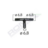 Conector teu furtun conducte universal 6.8mm - negru set 5 buc
