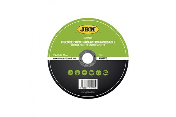 Disc de taiere debitare in otel inoxidabil 125 x 1.6mm t41 jbm