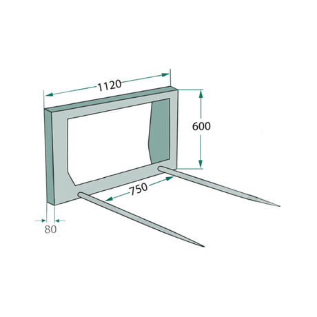 Furca transport baloti cu tepi 1100mm pentru incarcator frontal