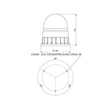 Girofar Led portocaliu cu prindere in 3 puncte marca Vignal 157x146mm