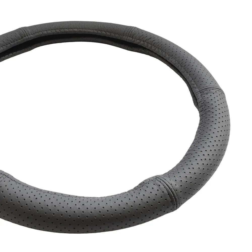 Husa volan piele naturala perforata negru 39-41 cm