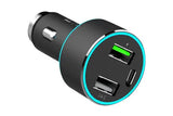 Incarcator auto 1xusb qc3.0 + 1xusb 2.4a + 1xusb type-c 42w