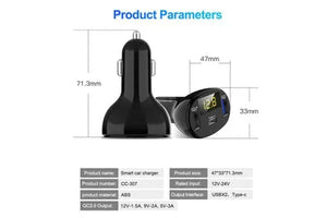incarcator-auto-1xusb-qc3-0-1xusb-2-4a-1xusb-type-c-cu-afisaj-tensiuneputere-led-6