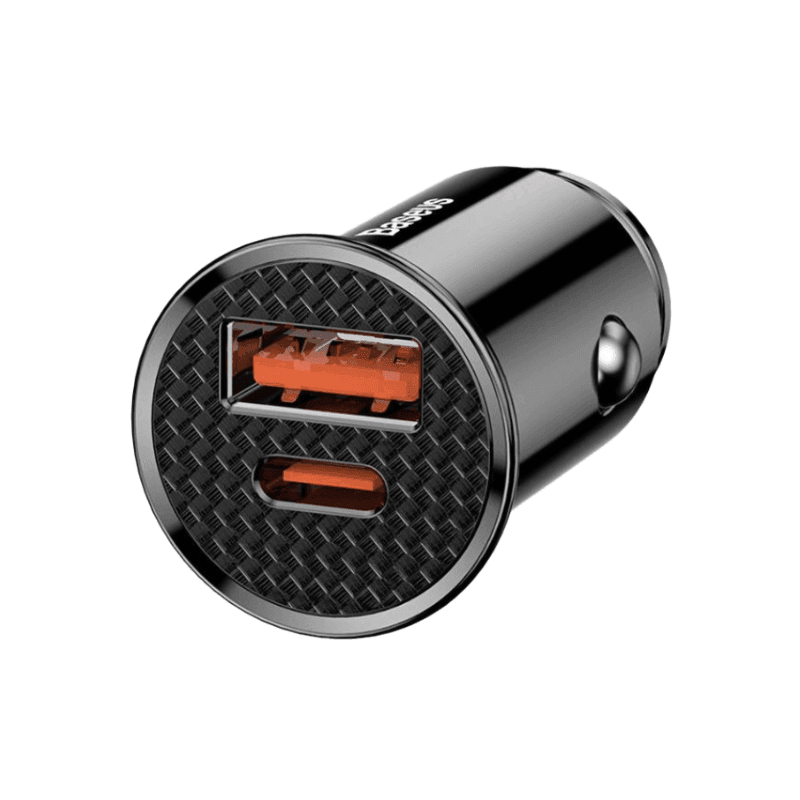 Incarcator auto Baseus Circular Universal Smart USB Quick Charge USB-C negru