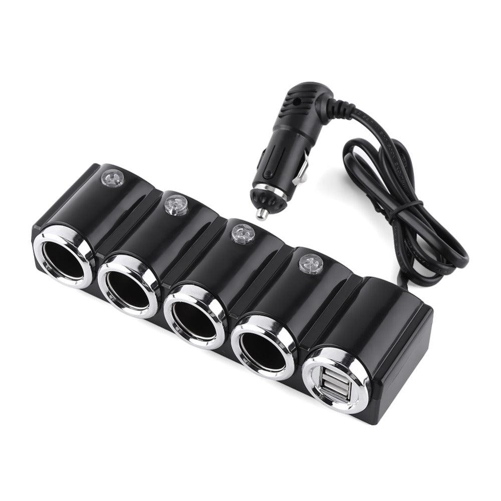 Incarcator auto pni lighter 04 cu 4 iesiri bricheta 12v/24v si 2 iesiri usb (1a), indicator led