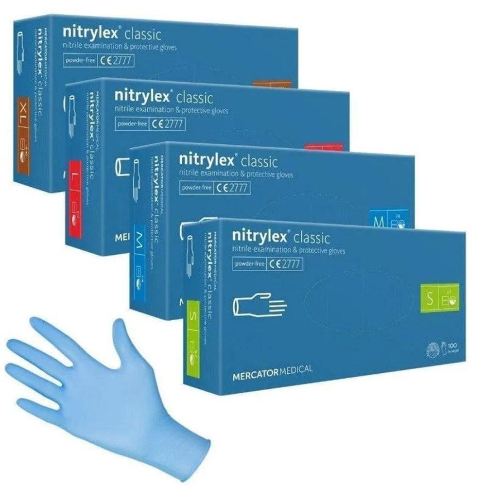 Manusi protectie albastre din nitril classic m set 100 buc nitrylex