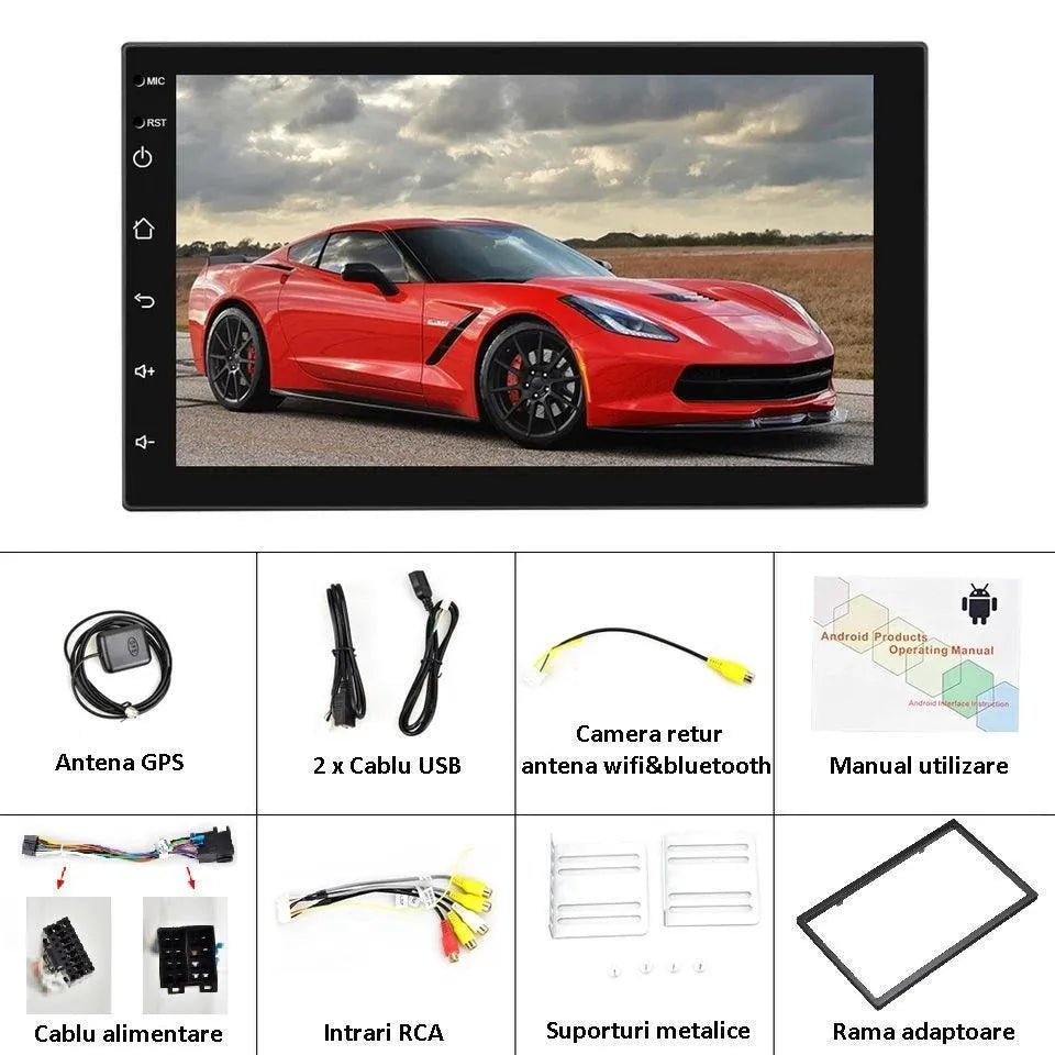 Navigatie auto Android 13 2DIN 7” Inch 1gb ram wifi hotspot bluetooth