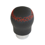 Ornament schimbator viteze piele neagra, cusatura rosie