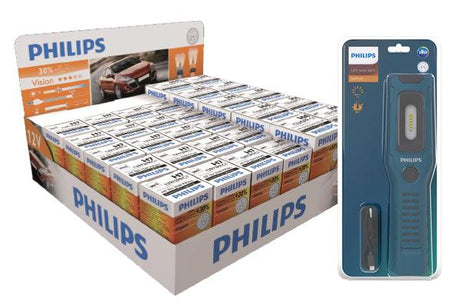 Pachet becuri philips 12v (20*h7 + 10*h4) + lampa led philips ecopro40 gratis