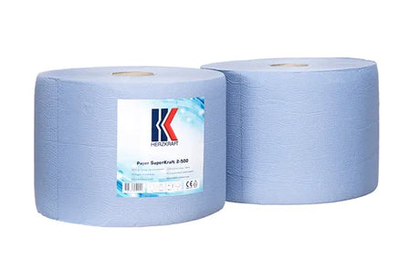 Rola portionata hartie albastra 2 straturi (2 role x 500 foi)