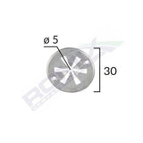 Saiba de fixare capac pentru audi/seat/vw 5x30mm - alb set 10 buc