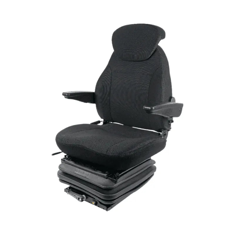 Scaun din material textil negru pentru tractor cu reglaj mecanic