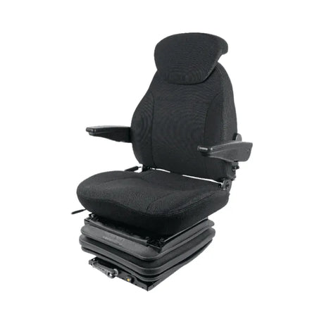 Scaun din material textil negru pentru tractor cu reglaj mecanic