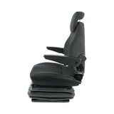 Scaun din material textil negru pentru tractor cu reglaj mecanic