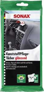 Servetele umede auto pentru suprafetele din plastic, cu efect lucios, set 10 buc sonax