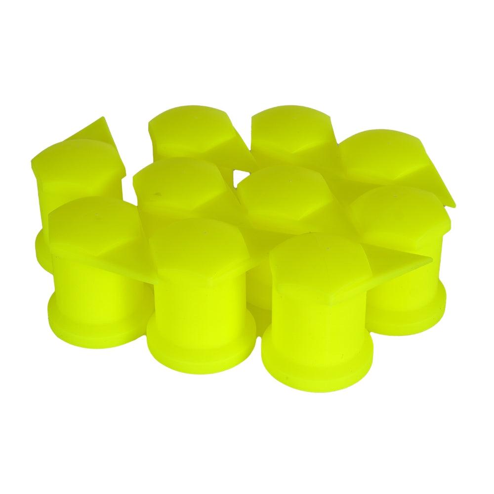 Set 10 bucati capac plastic pentru prezon roata cu indicator 32 mm neon