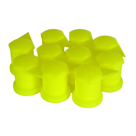 Set 10 bucati capac plastic pentru prezon roata cu indicator 33 mm neon