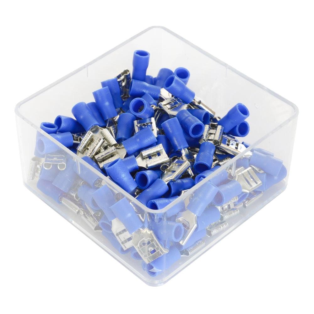 Set 100 papuci electrici terminali izolati albastri mama 6.3x0.8mm