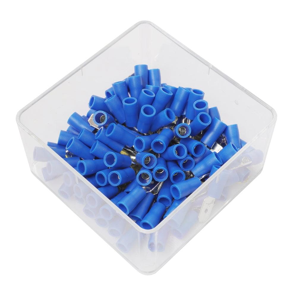 Set 100 papuci electrici terminali izolati albastri tata 6.3x0.8mm