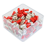 Set 100 papuci electrici terminali izolati rosii mama/tata 6.3x0.8mm