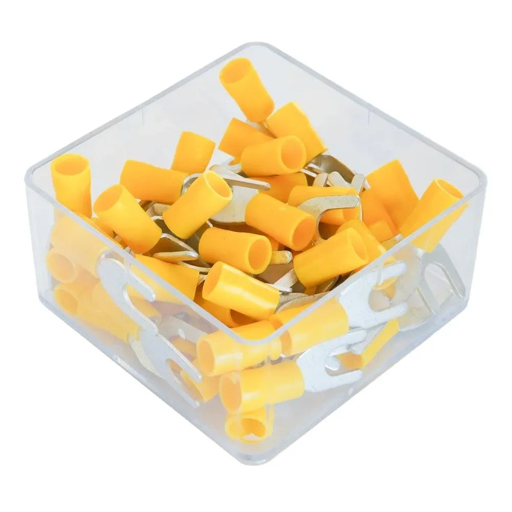 set-100-papuci-electrici-terminali-tip-furca-izolati-6-4mm-45364