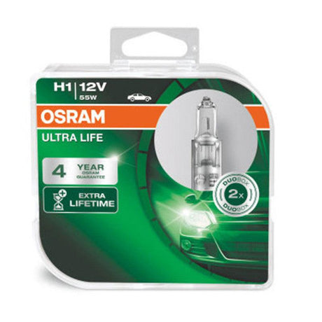 Set 2 becuri 12v h1 55 w ultra life osram