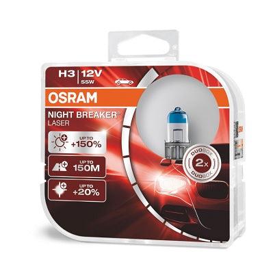 Set 2 becuri 12v h3 55 w night breaker laser nextgen +150% osram