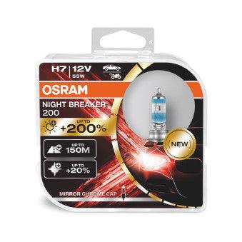 Set 2 becuri 12v h7 55 w night breaker +200% osram