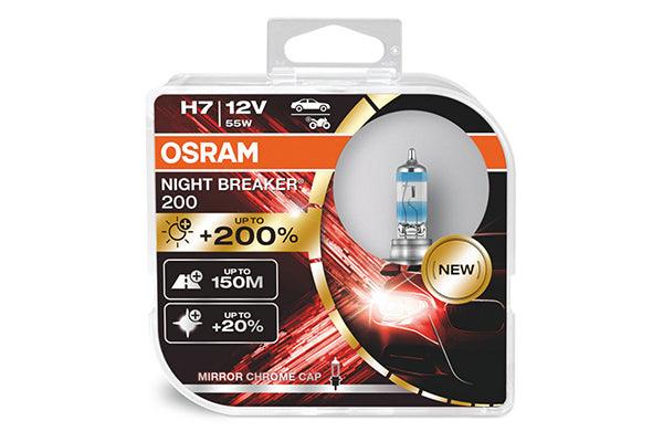 Set 2 becuri 12v h7 55 w night breaker +200% osram