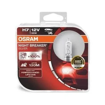 Set 2 becuri 12v h7 55 w night breaker silver +100% Osram 64210NBS-2HB