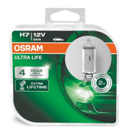 Set 2 becuri 12v h7 55 w ultra life osram