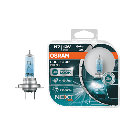 Set 2 becuri auto far halogen Osram H7 cool blue intense next gen +100% 55w 12v PX26d 64193CBN-HCB