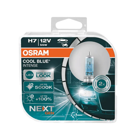 Set 2 becuri auto far halogen Osram H7 cool blue intense next gen +100% 55w 12v PX26d 64210CBN-HCB