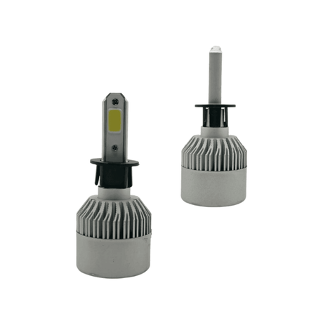 Set 2 becuri auto far LED H3 cob 8000lm 6000k alb rece cu ventilator