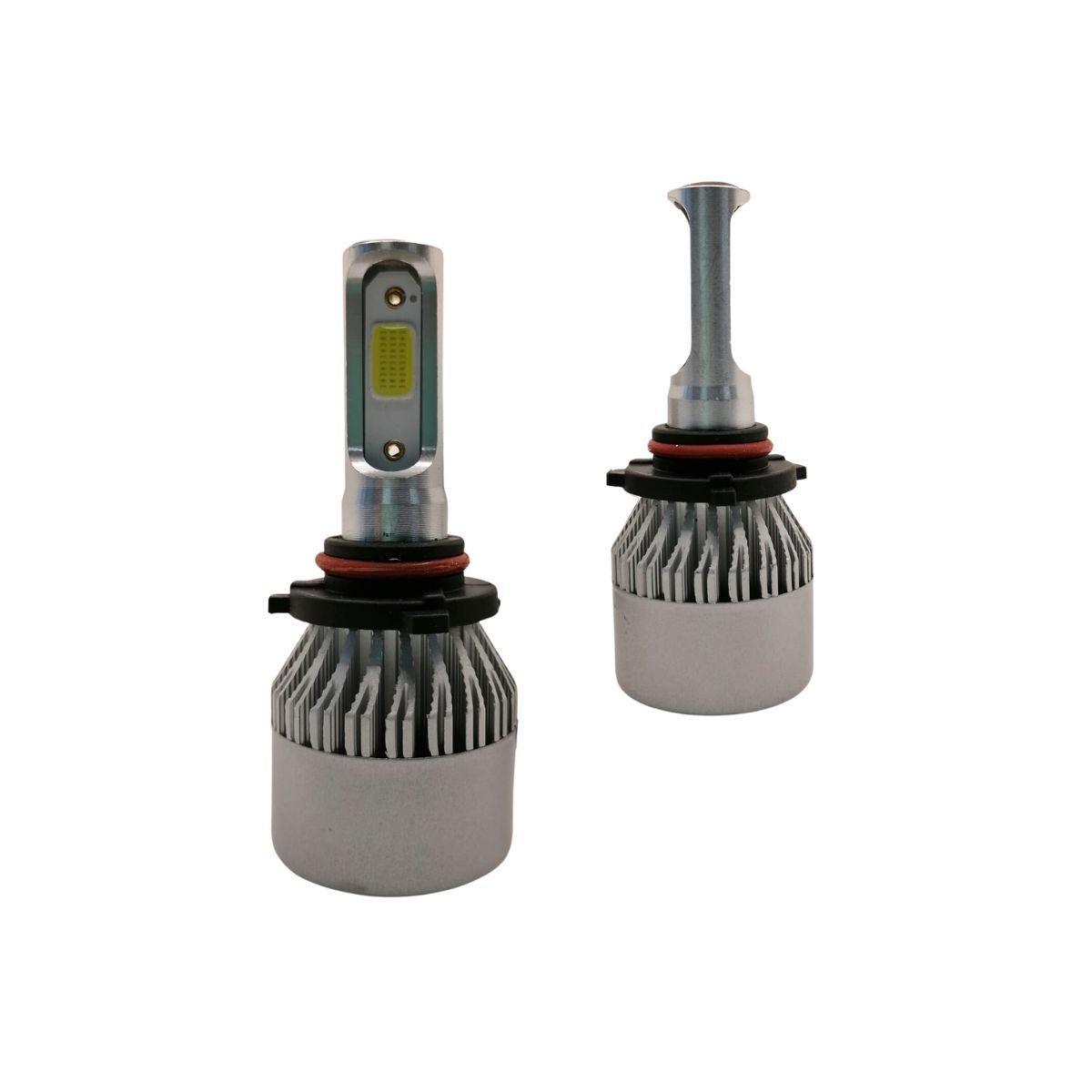 Set 2 becuri auto far LED HB4/9006 cob 8000lm 6000k alb rece cu ventilator