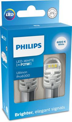 Set 2 becuri auxiliare cu led 12v p21w ultinon pro6000si white philips