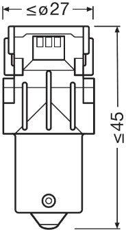 Set 2 becuri auxiliare cu led 12v (py21w) amber bli osram