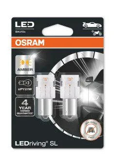 Set 2 becuri auxiliare cu led 12v (py21w) amber bli osram
