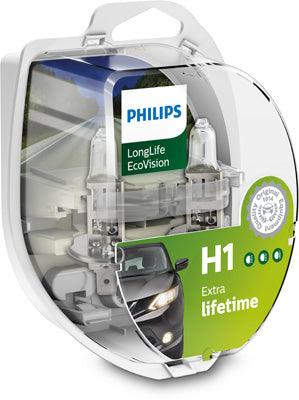 Set 2 becuri far h1 55w 12v long life ecovision philips