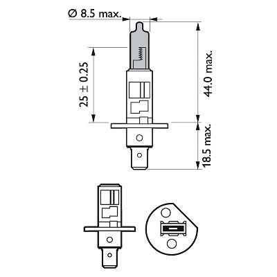 Set 2 becuri far h1/w5w p14.5s 55w 12v white vision ultra philips