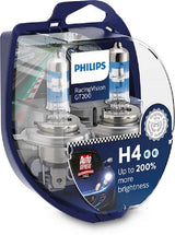 Set 2 becuri far h4 60/55w 12v racing vision gt200 philips