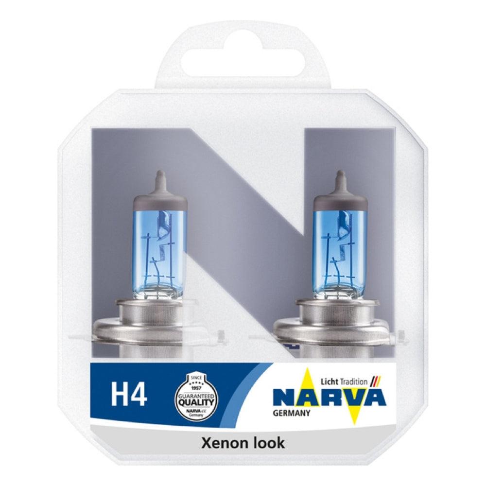 Set 2 becuri far h4 60/55w 12v range power white narva