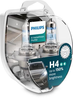 Set 2 becuri far h4 60/55w 12v x-treme vision pro150 philips