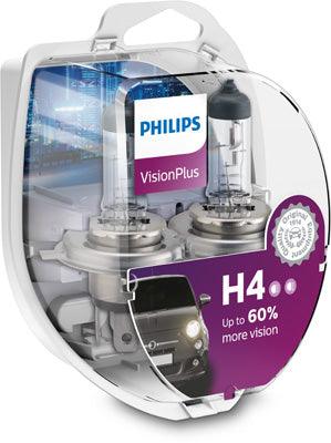 Set 2 becuri far h4 p43t 60/55w 12v vision plus philips